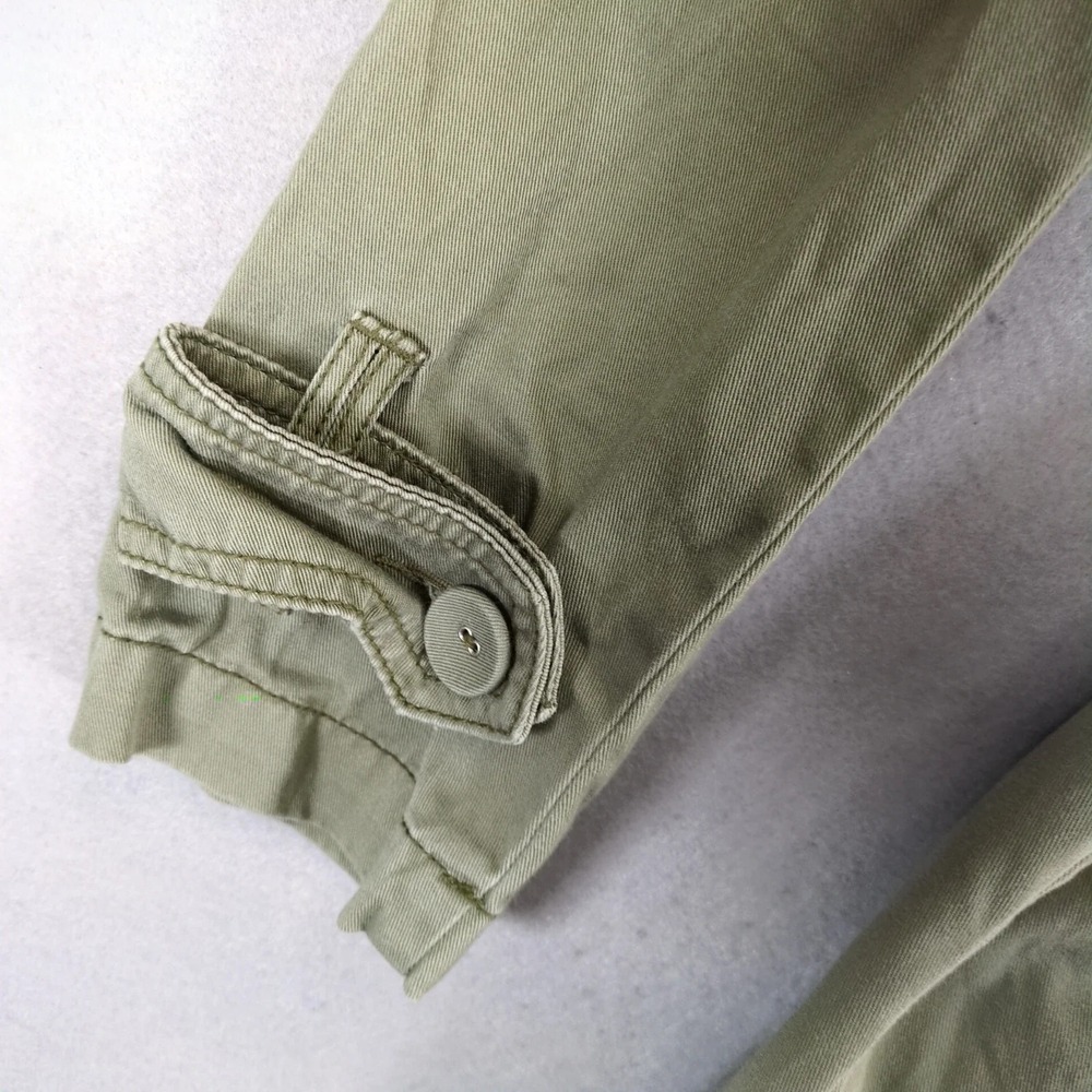 American Eagle Olive Double Breasted Trench Coat Womens M Belted AEO Grunge Chic - Picture 8 of 8